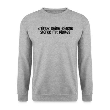 Pilates - Erfinde deine eigene Stärke mit Pilates - Unisex Pullover - Weißgrau meliert - Vorne - Alina (178cm) & Michal (187cm)