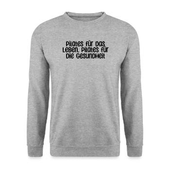Pilates - Pilates für das Leben, Pilates für die - Unisex Pullover - Weißgrau meliert - Vorne - Alina (178cm) & Michal (187cm)
