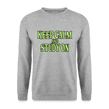 Studieren Spruch - Unisex Pullover - Weißgrau meliert - Vorne - Alina (178cm) & Michal (187cm)