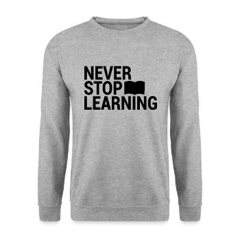 Apprendre à dicter - Sweat-shirt Unisexe - gris chiné - Devant - Alina (178cm) & Michal (187cm)