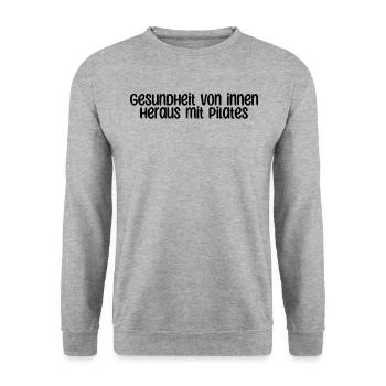 Pilates - Gesundheit von innen heraus mit Pilates - Unisex Pullover - Weißgrau meliert - Vorne - Alina (178cm) & Michal (187cm)