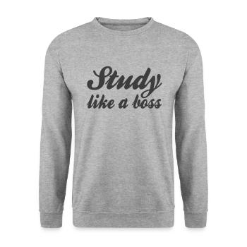 Studieren Spruch - Unisex Pullover - Weißgrau meliert - Vorne - Alina (178cm) & Michal (187cm)