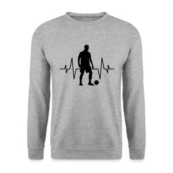Battement de cœur du football - Sweat-shirt Unisexe - gris chiné - Devant - Alina (178cm) & Michal (187cm)