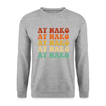 Ay Nako, Funny Filipino Pinoy - Unisex Pullover - Weißgrau meliert - Vorne - Alina (178cm) & Michal (187cm)