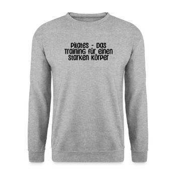 Pilates - Pilates - das Training für einen - Unisex Pullover - Weißgrau meliert - Vorne - Alina (178cm) & Michal (187cm)