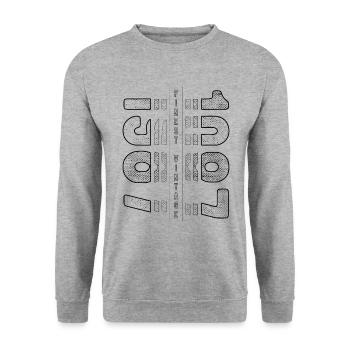 Finest Millésime 1987 Année de naissance 1987 Anniversaire - Sweat-shirt Unisexe - gris chiné - Devant - Alina (178cm) & Michal (187cm)
