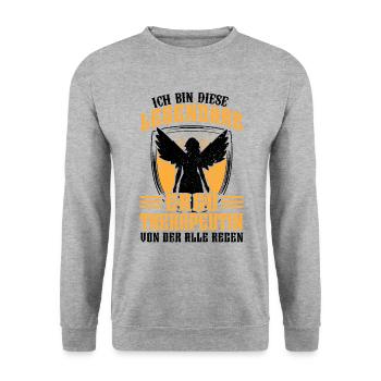 Legendäre Ergotherapeutin Ergotherapie - Unisex Pullover - Weißgrau meliert - Vorne - Alina (178cm) & Michal (187cm)