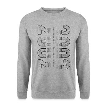Finest Vintage 2002 Geburtsjahr 2002 Geburtstag - Unisex Pullover - Weißgrau meliert - Vorne - Alina (178cm) & Michal (187cm)