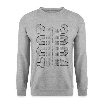 Finest Vintage 2004 Year of birth 2004 Birthday - Unisex Sweatshirt - salt & pepper - Front - Alina (178cm) & Michal (187cm)