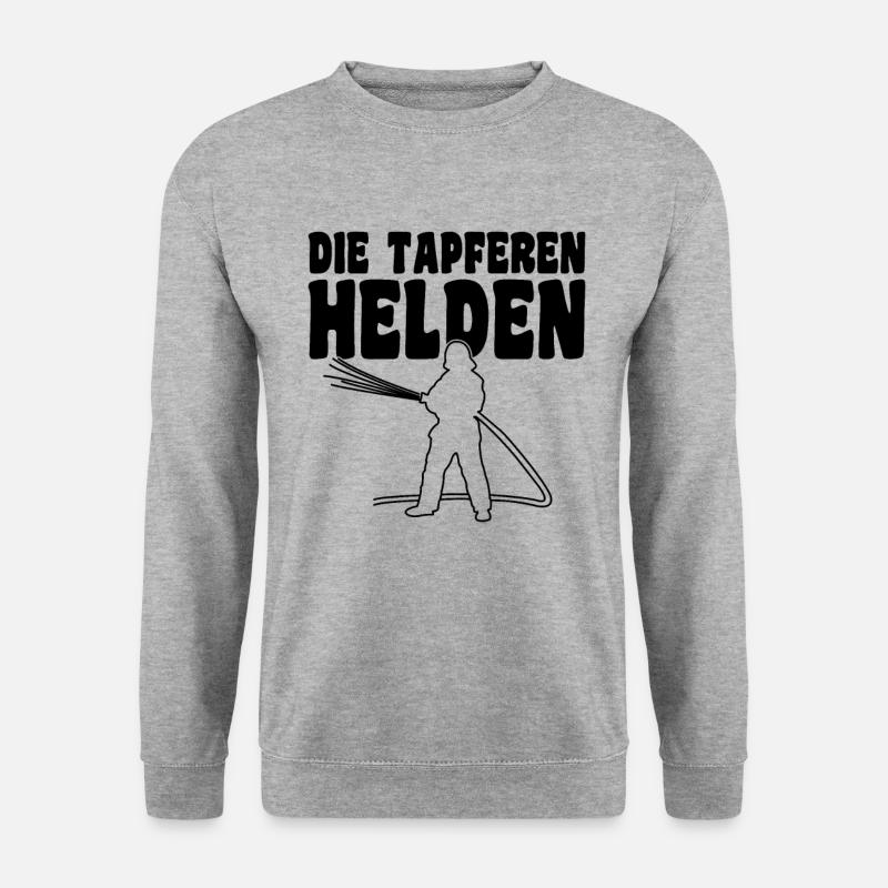 Feuerwehr Tapfere Helden - Unisex Pullover - Weißgrau meliert