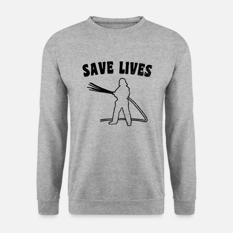 Feuerwehr Spruch - Unisex Pullover - Weißgrau meliert