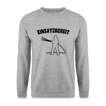 Feuerwehr Einsatzbereit - Unisex Pullover - Weißgrau meliert - Vorne - Alina (178cm) & Michal (187cm)