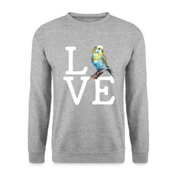 Perruche perruche, perruche - Sweat-shirt Unisexe - gris chiné - Devant - Alina (178cm) & Michal (187cm)