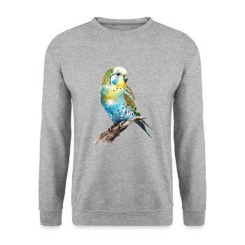 Perruche perruche, perruche - Sweat-shirt Unisexe - gris chiné - Devant - Alina (178cm) & Michal (187cm)