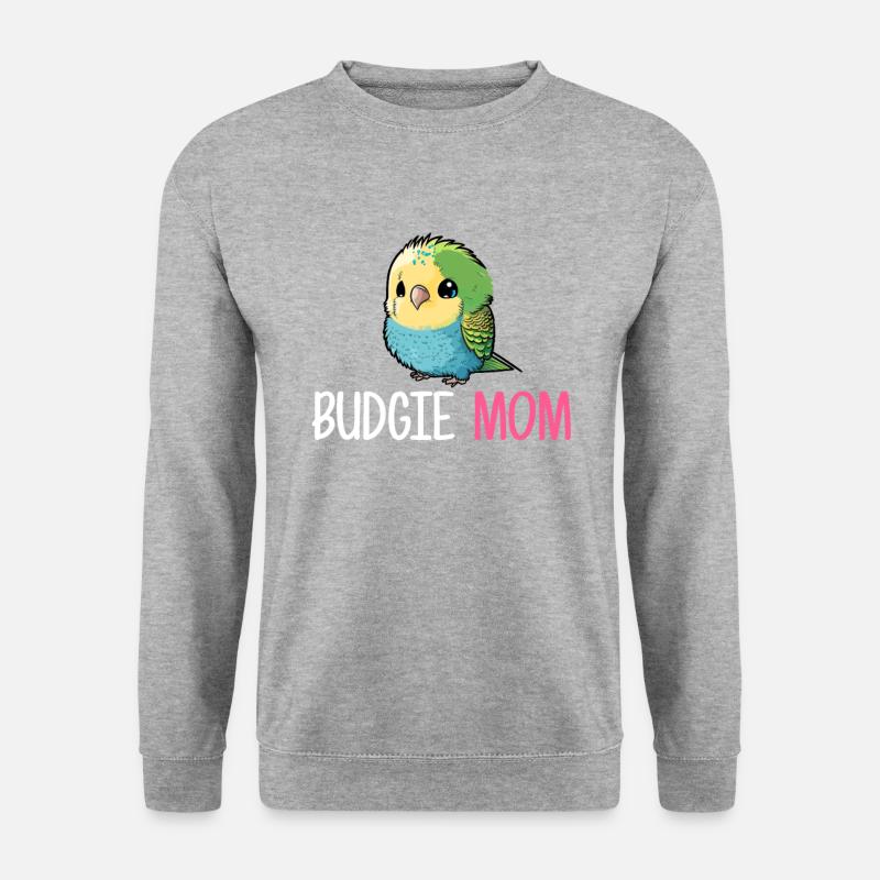 budgerigar parakeet, Budgie - Unisex Pullover - Weißgrau meliert
