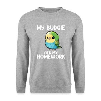 Perruche perruche, perruche - Sweat-shirt Unisexe - gris chiné - Devant - Alina (178cm) & Michal (187cm)