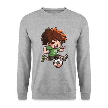 Football de maternelle Garçons inscrits en 1ère année - Sweat-shirt Unisexe - gris chiné - Devant - Alina (178cm) & Michal (187cm)