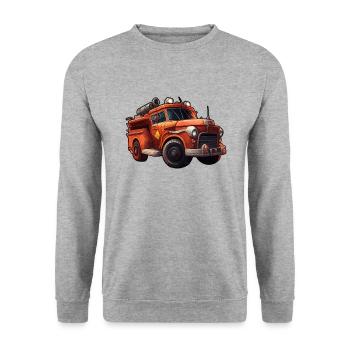 Fire engine fire brigade - Unisex Sweatshirt - salt & pepper - Front - Alina (178cm) & Michal (187cm)