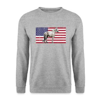 appaloosa equestrian horse - Unisex Pullover - Weißgrau meliert - Vorne - Alina (178cm) & Michal (187cm)