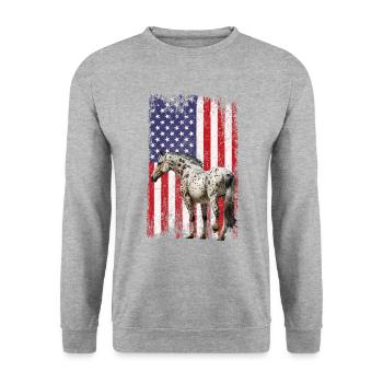 appaloosa equestrian horse - Unisex Pullover - Weißgrau meliert - Vorne - Alina (178cm) & Michal (187cm)