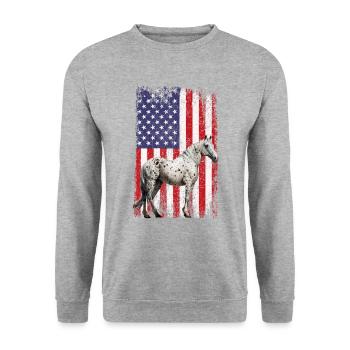 appaloosa equestrian horse - Unisex Pullover - Weißgrau meliert - Vorne - Alina (178cm) & Michal (187cm)