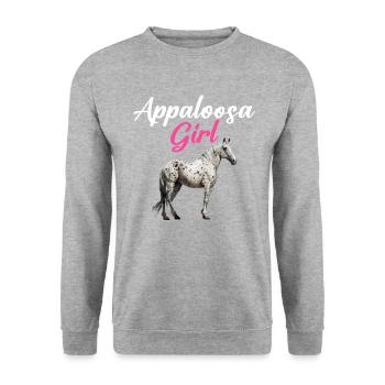 appaloosa equestrian horse - Unisex Pullover - Weißgrau meliert - Vorne - Alina (178cm) & Michal (187cm)
