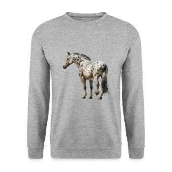 appaloosa equestrian horse - Unisex Pullover - Weißgrau meliert - Vorne - Alina (178cm) & Michal (187cm)
