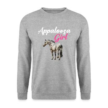 appaloosa equestrian horse - Unisex Pullover - Weißgrau meliert - Vorne - Alina (178cm) & Michal (187cm)