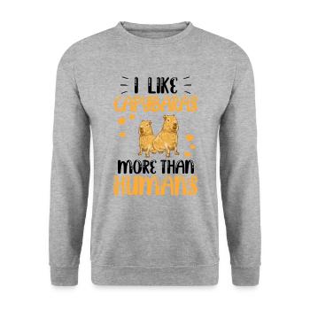 Capybara more like South America capybara - Unisex Sweatshirt - salt & pepper - Front - Alina (178cm) & Michal (187cm)