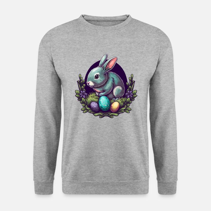 Hase Osterhase - Unisex Pullover - Weißgrau meliert