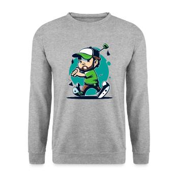 Gulf - Unisex Sweatshirt - salt & pepper - Front - Alina (178cm) & Michal (187cm)