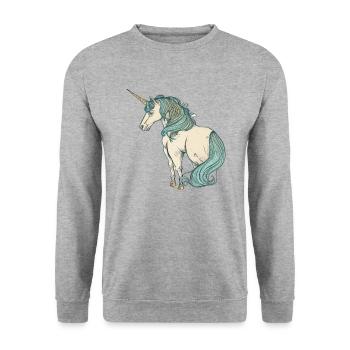 Licorne licorne - Sweat-shirt Unisexe - gris chiné - Devant - Alina (178cm) & Michal (187cm)