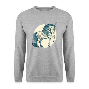 Licorne licorne - Sweat-shirt Unisexe - gris chiné - Devant - Alina (178cm) & Michal (187cm)
