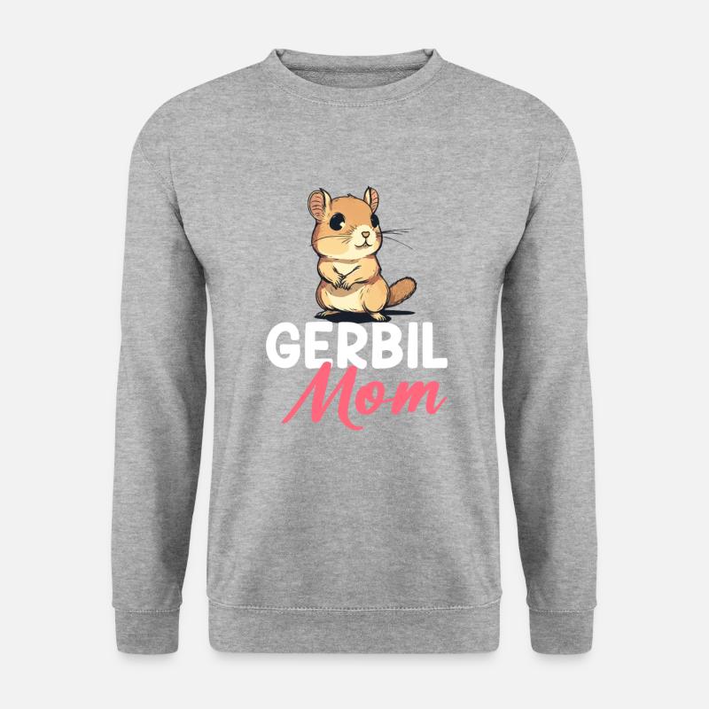 Gerbil mom, gerbil - Unisex Pullover - Weißgrau meliert