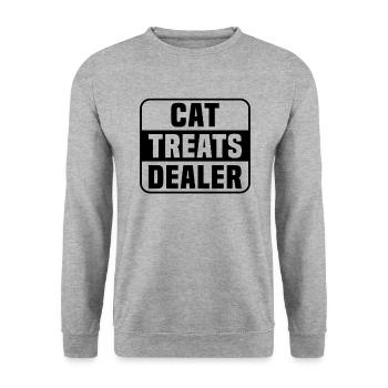 Concessionnaire de friandises pour chats - Sweat-shirt Unisexe - gris chiné - Devant - Alina (178cm) & Michal (187cm)