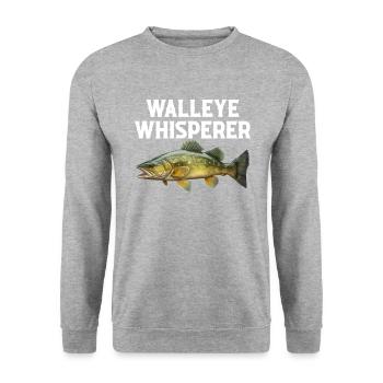 walleye whisperer, Fishing - Unisex Sweatshirt - salt & pepper - Front - Alina (178cm) & Michal (187cm)