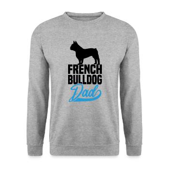 French Bulldog Dad - Unisex Sweatshirt - salt & pepper - Front - Alina (178cm) & Michal (187cm)