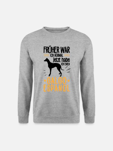 Galgo Espanol früher normal Spanischer Windhund - Unisex Pullover - Weißgrau meliert