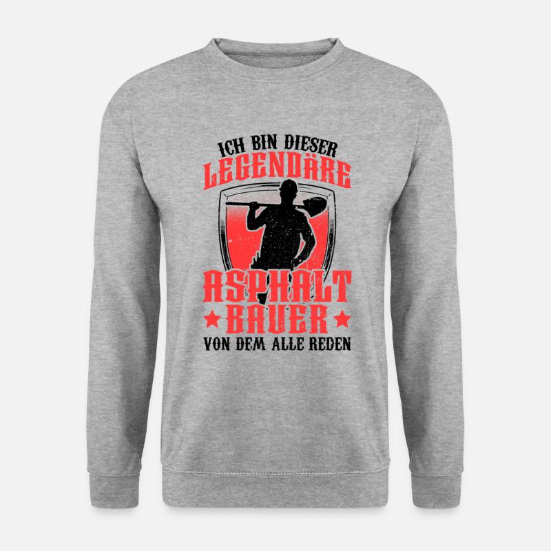 Legendärer Asphaltbauer Straßenbauer - Unisex Pullover - Weißgrau meliert