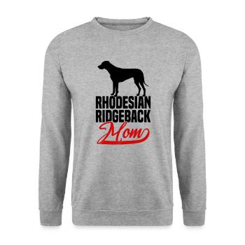 Rhodesian Ridgeback Mom - Unisex Sweatshirt - salt & pepper - Front - Alina (178cm) & Michal (187cm)