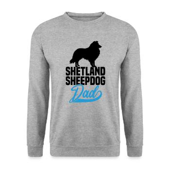 Shetland Sheepdog Sheltie Papa - Sweat-shirt Unisexe - gris chiné - Devant - Alina (178cm) & Michal (187cm)