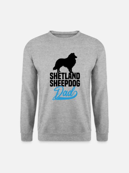 Shetland Sheepdog Sheltie Dad - Unisex Pullover - Weißgrau meliert