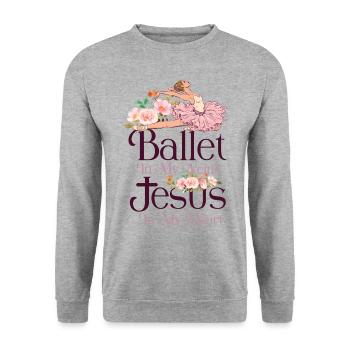 Ballet Dancer Dance Girl Ballerina - Unisex Sweatshirt - salt & pepper - Front - Alina (178cm) & Michal (187cm)