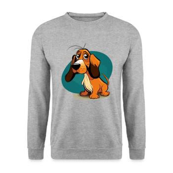 Chien dans le style comique - Sweat-shirt Unisexe - gris chiné - Devant - Alina (178cm) & Michal (187cm)