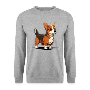 Chien dans le style comique - Sweat-shirt Unisexe - gris chiné - Devant - Alina (178cm) & Michal (187cm)