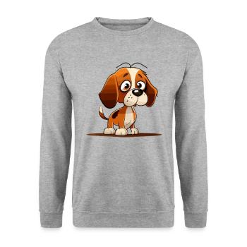 Chien dans le style comique - Sweat-shirt Unisexe - gris chiné - Devant - Alina (178cm) & Michal (187cm)