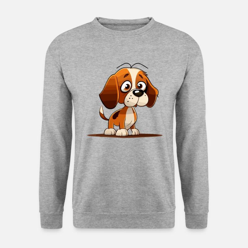 Hund im comic style - Unisex Pullover - Weißgrau meliert