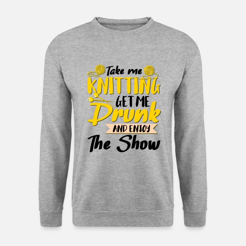 Take Me Knitting - Unisex Pullover - Weißgrau meliert