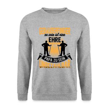 Gebäudereiniger sein ist eine Ehre Fensterputzer - Unisex Pullover - Weißgrau meliert - Vorne - Alina (178cm) & Michal (187cm)