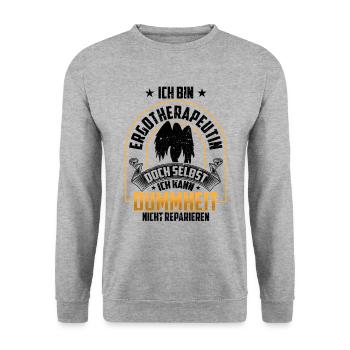 Ergotherapeutin nicht reparieren Ergotherapie - Unisex Pullover - Weißgrau meliert - Vorne - Alina (178cm) & Michal (187cm)